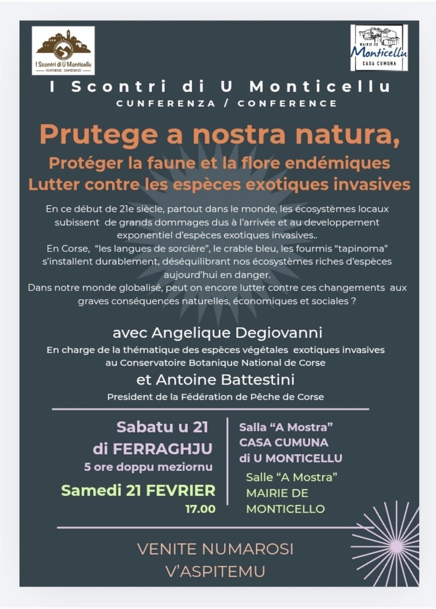 Conférence I Scontri di U Monticellu : Prutege a nostra natura avec Angelique Degiovanni et Antoine Battestini - Salle A Mostra