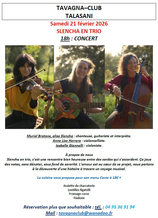 Concert : Slencha en trio - Tavagna club