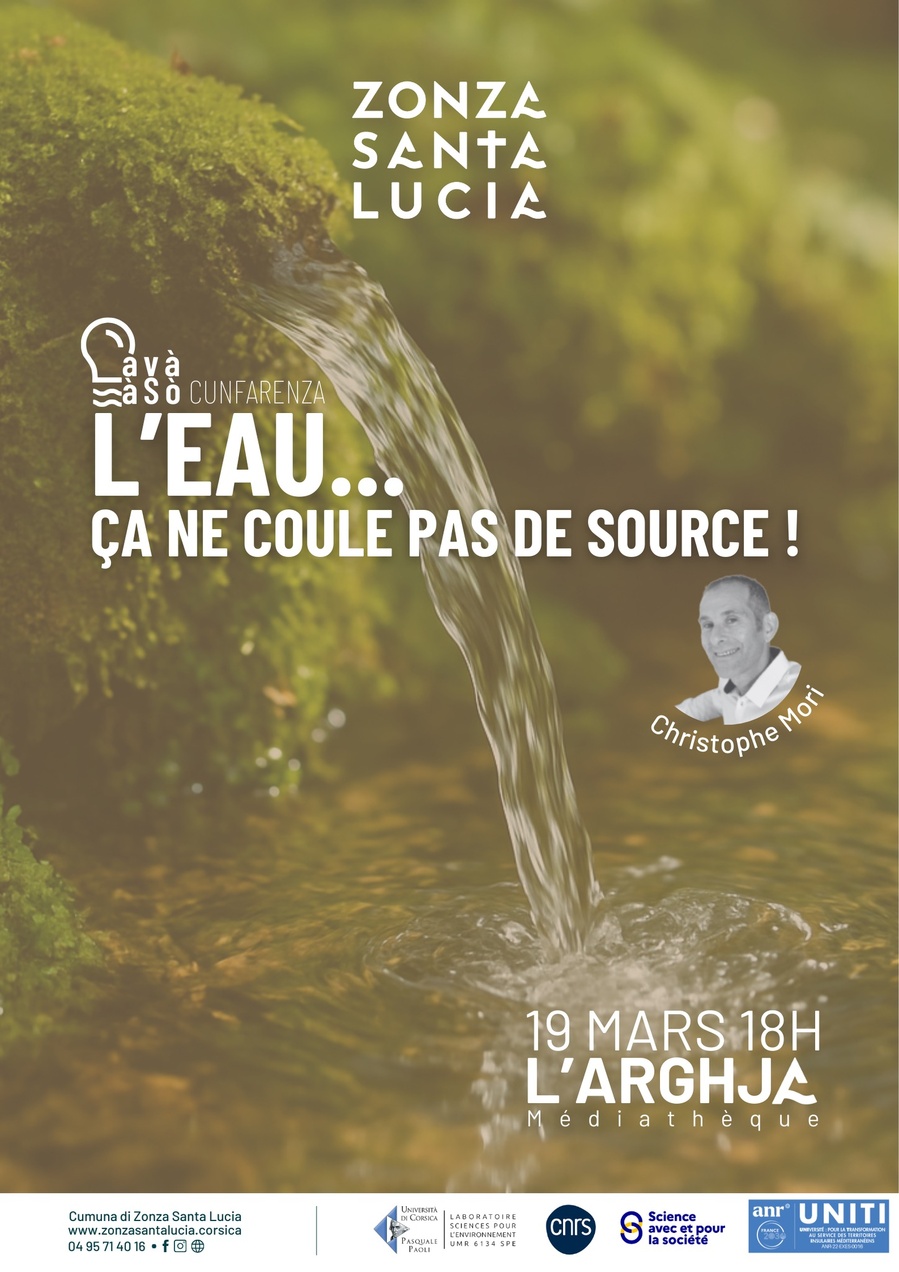 Conférence : L'eau, ça ne coule pas de source avec Christophe Mori à Porto-Vecchio