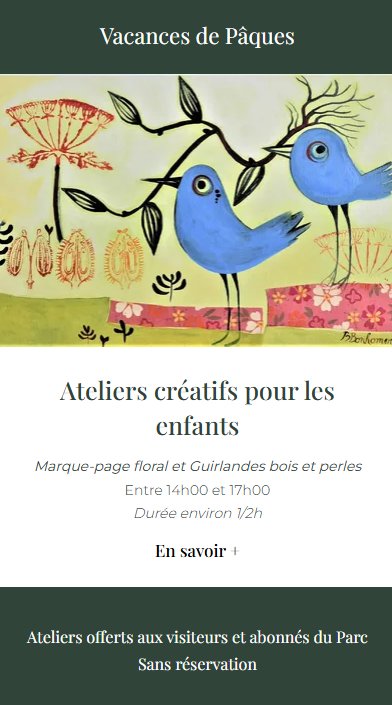 Ateliers créatifs pour enfants : Marque-page floral avec Amélie Labbe au Parc de Saleccia