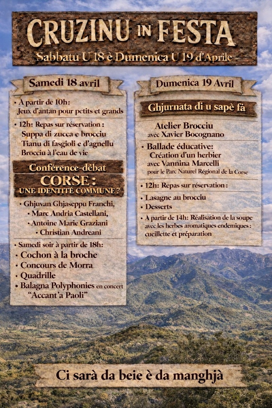 Cruzinu in festa : Conférence débat sur l'identité corse animée par des experts