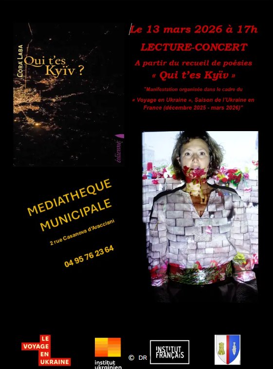 Lecture-concert autour du recueil de poésies « Qui t’es Kyiv » de Cora Laba - Médiathèque