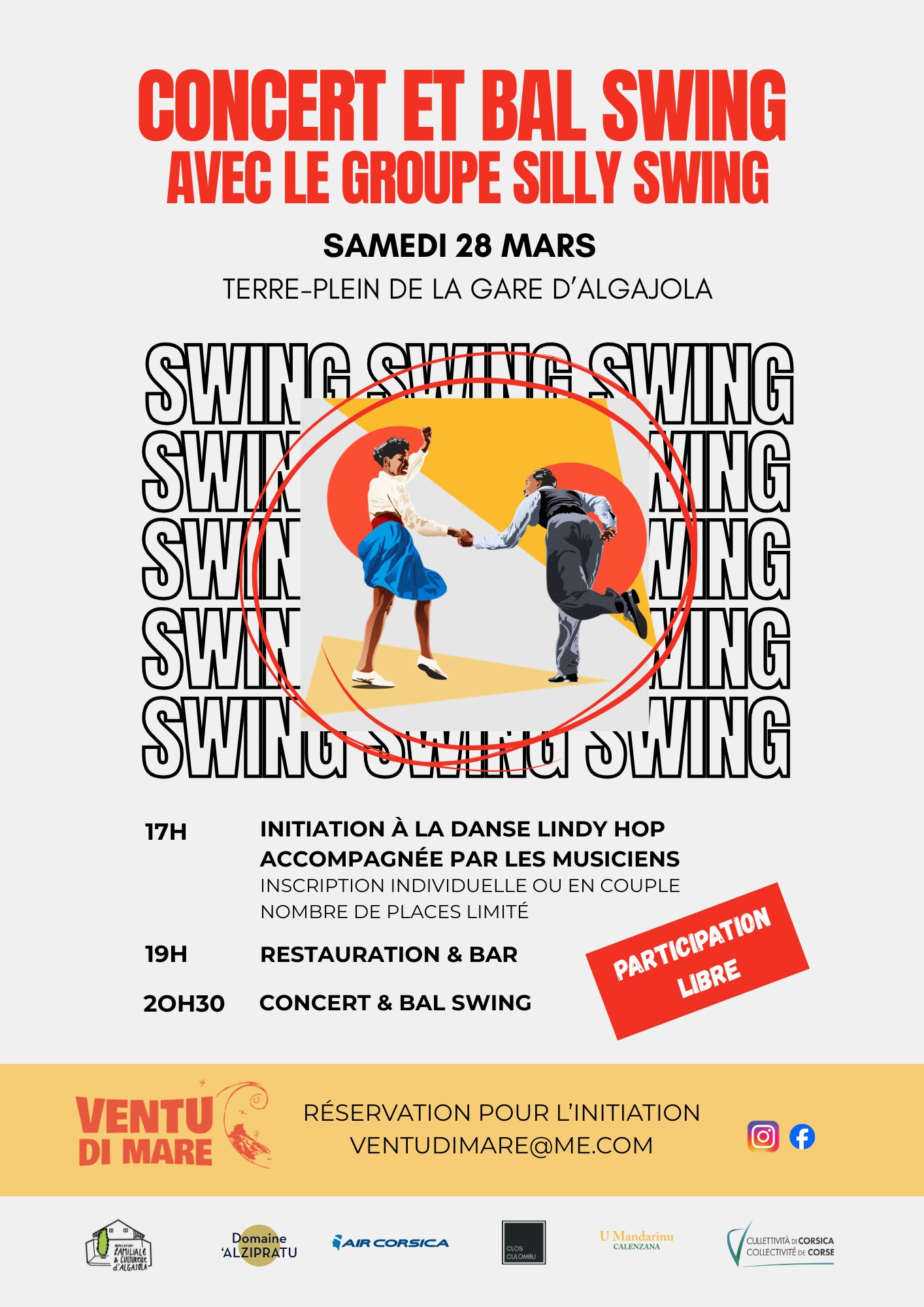 Concert et Bal Swing avec le groupe Silly Swing - Salle de l'association Algajola Paese vivu