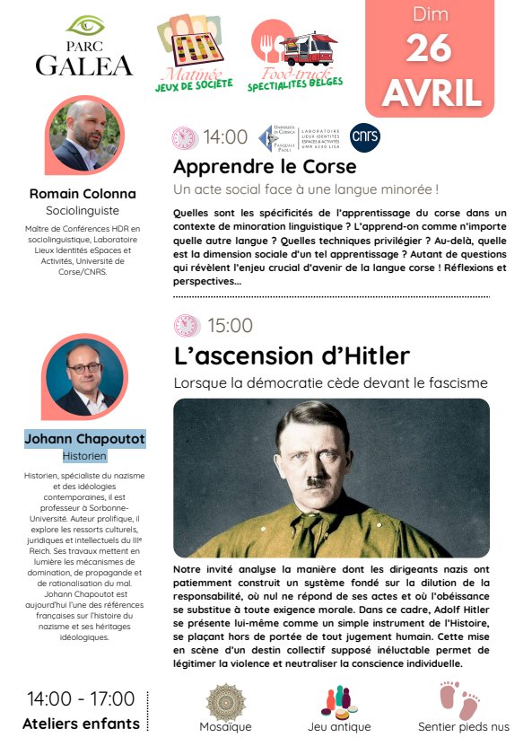 Rencontres au Parc Galea : Apprendre le Corse et l'ascension d'Hitler