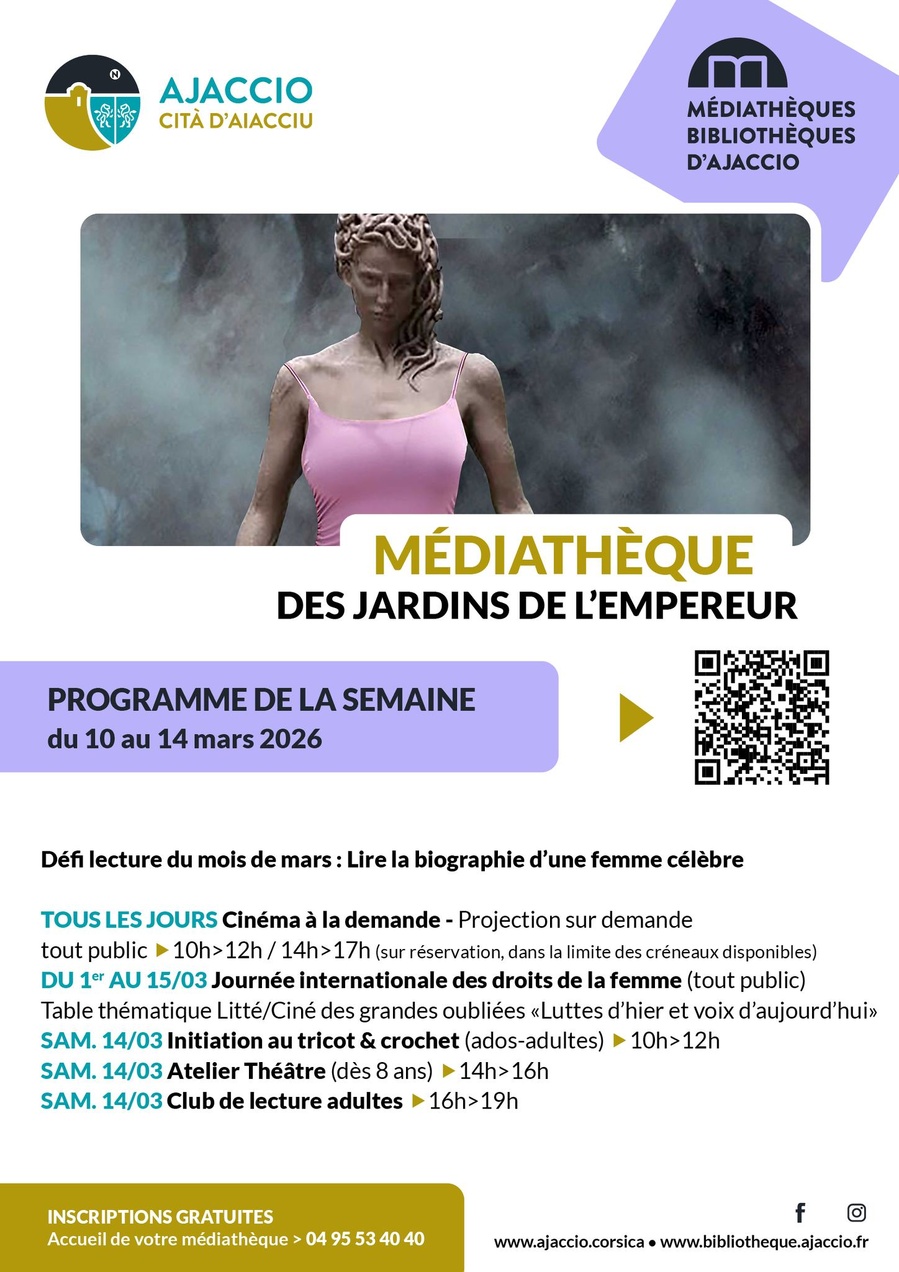 Atelier d'initiation au tricot et crochet pour ados et adultes à la Médiathèque d'Ajaccio