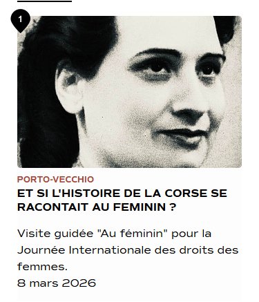 Journée Internationale des droits des femmes / Visite guidée : "Et si l’histoire de la Corse se racontait au féminin ?" - Espace Jean-Paul de Rocca Serra