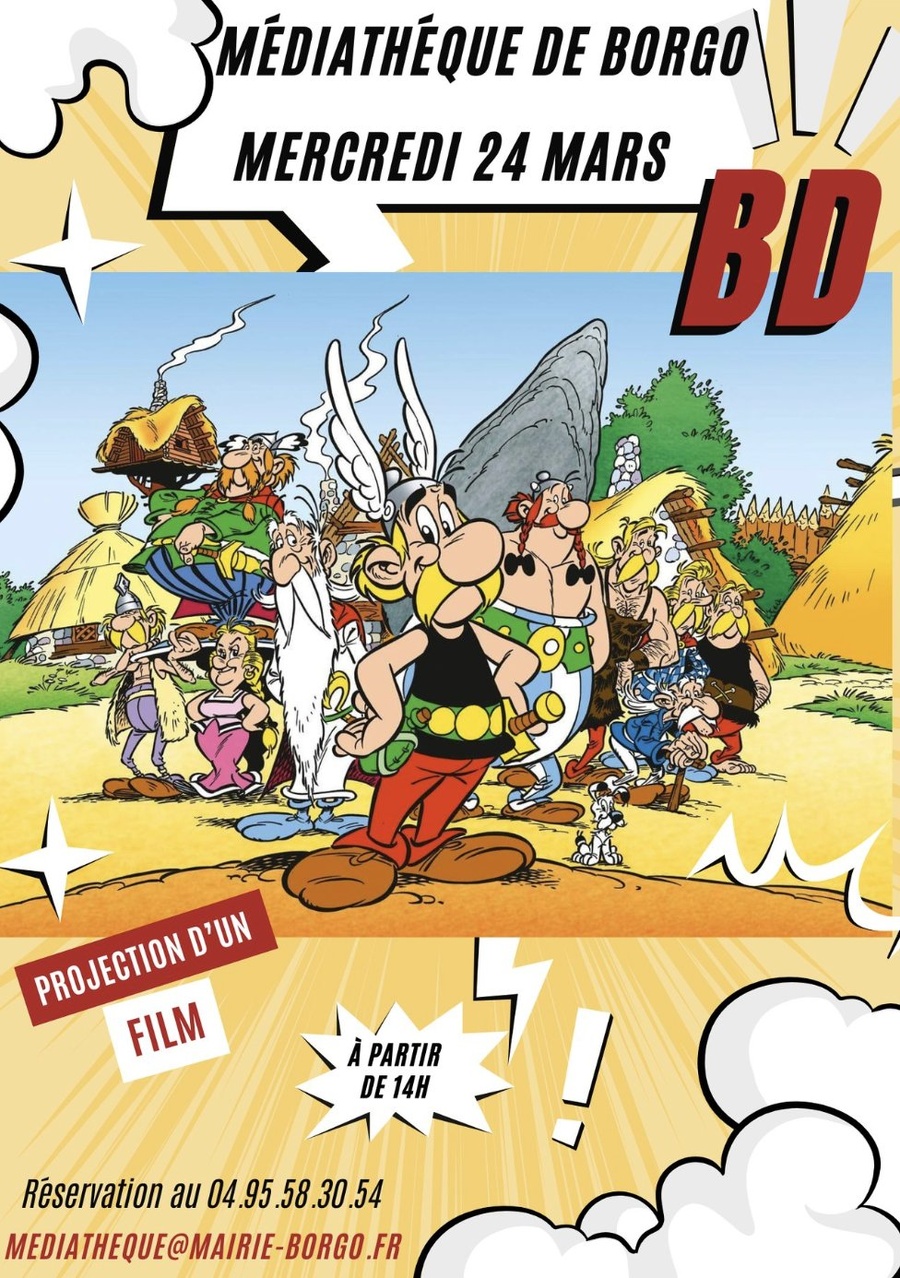 Projection du film "Astérix et Cléopâtre" à la Médiathèque de Borgo