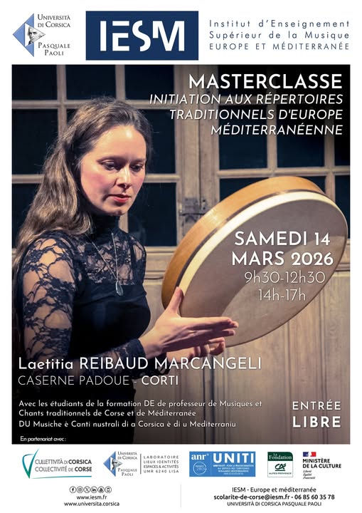 Masterclasse avec Laetitia Reibaud Marcangeli : Initiation aux répertoires traditionnels méditerranéens