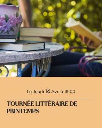 Tournée littéraire de Printemps : spectacle musical avec poèmes classiques et contemporains