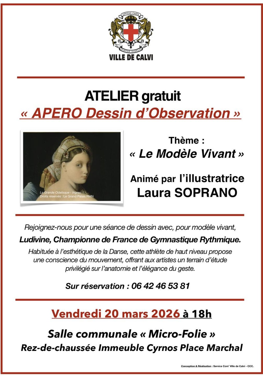 Atelier Apéro Dessin d’Observation - Modèle Vivant avec Laura Soprano à Calvi