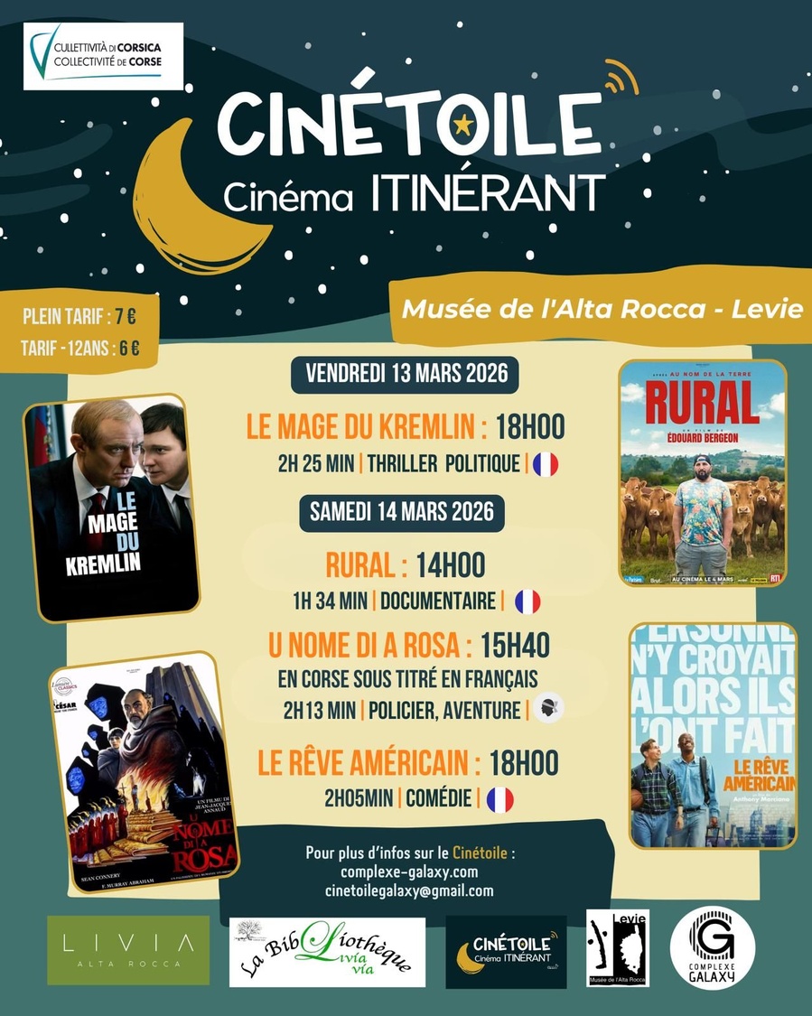 Cinétoile : Cinéma itinérant / Projection du film : "Le mage du Kremlin" - Musée de l'Alta Rocca