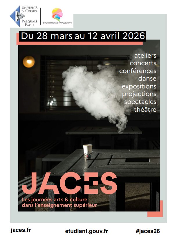 JACES 2026 : Les journées arts & culture dans l'enseignement supérieur - Università di Corsica