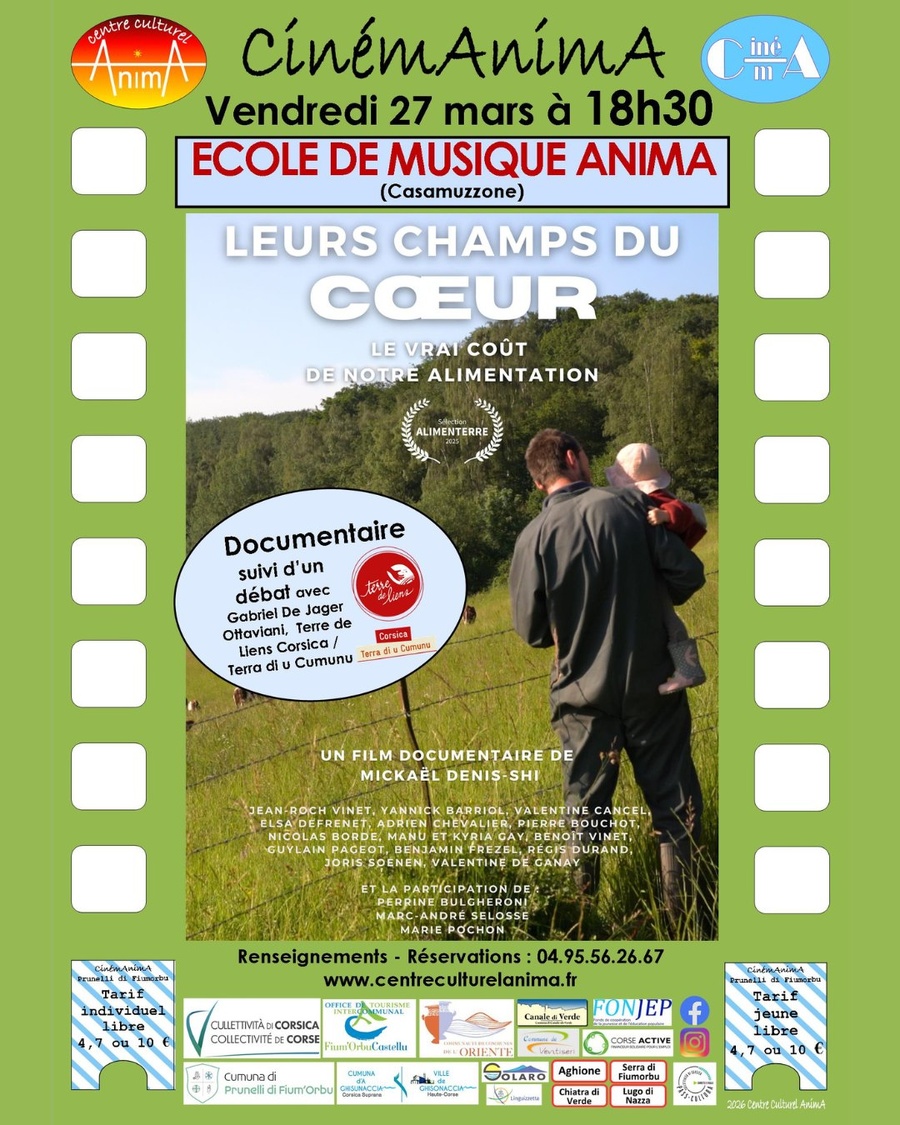 CinémAnima / Projection du documentaire "Leurs champs du cœur" de Mickaël Denis-Shi, suivie d'un échange avec Gabriel De Jager Ottaviani  - Cinéma Excelsior