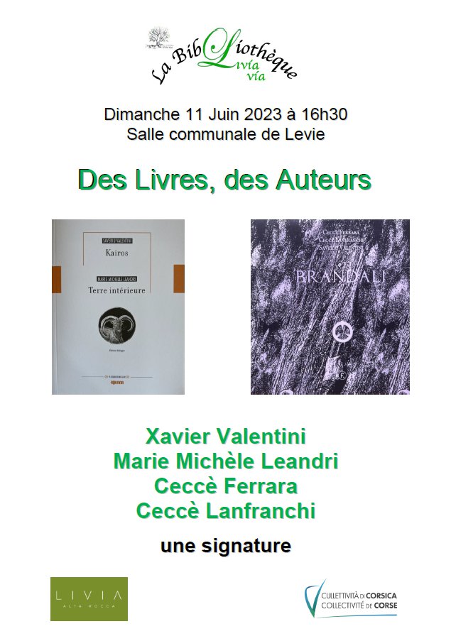 Des livres et des auteurs - Salle communale - Livia