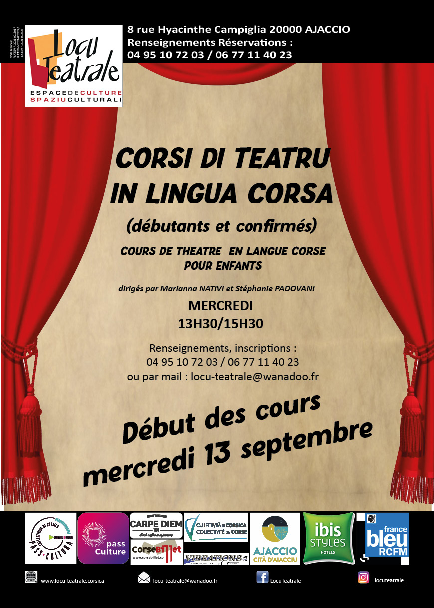 Corsi di teatru in lingua Corsa - Spaziu Culturali Locu Teatrale - Aiacciu