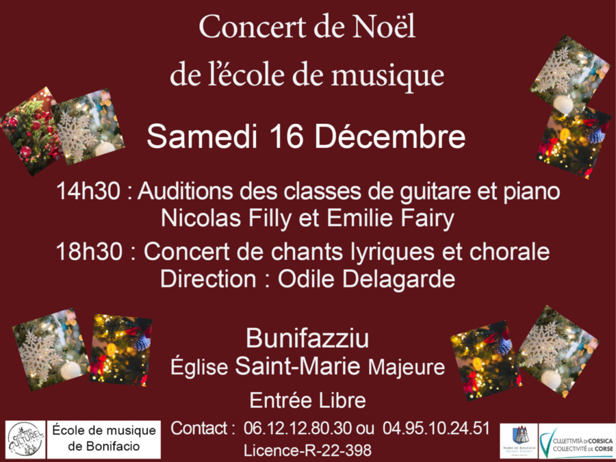 Concert de Noël de l’école de musique - Église Sainte-Marie Majeure - Bunifaziu