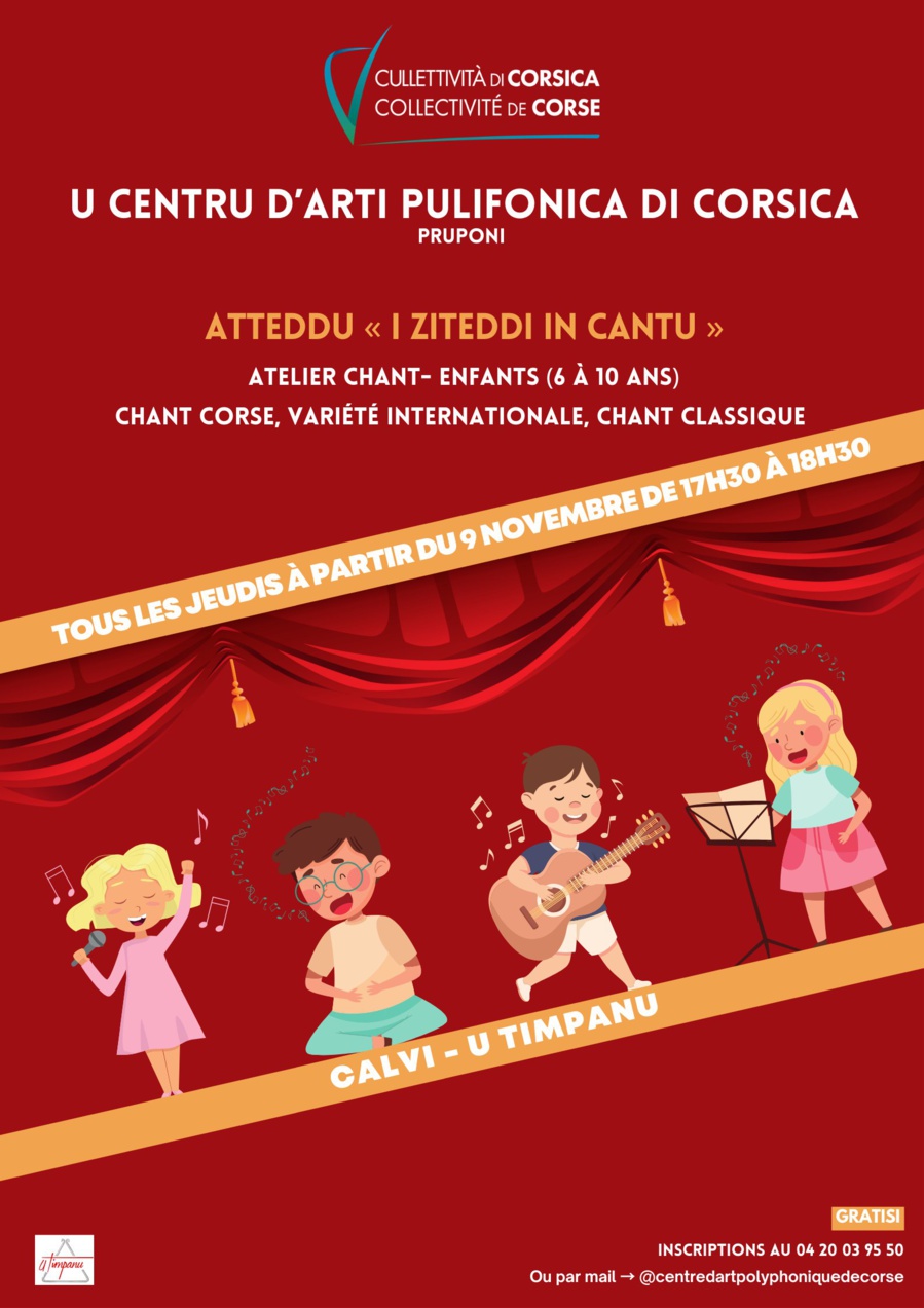 Atelier “I Ziteddi In Cantu” proposé par le Centre d’Art Polyphonique de Corse - U Timpanu - Calvi