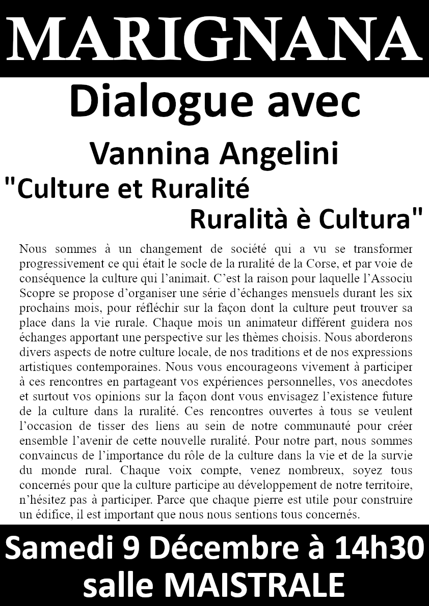 Dialogue avec Vannina Angelini 
