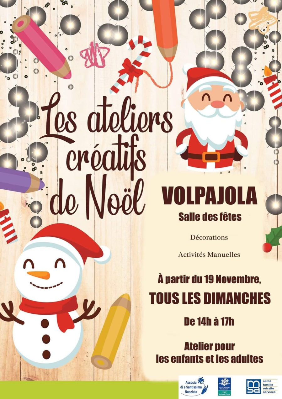 Les ateliers créatifs de Noël - Salle des fêtes - A Vulpaiola