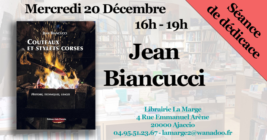 Rencontre/ Dédicace avec Jean Biancucci  autour de son livre 