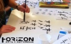 Atelier artistique Japonais animé par Alexis Giacomoni, animateur culturel et scientifique / Dessin cerisier en fleur -  Médiathèque - Afà  
