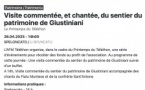 Visite commentée, et chantée, du sentier du patrimoine de Giustiniani dans le cadre du Printemps du Téléthon -  U Spiluncatu