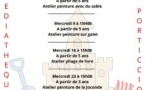 Atelier peinture avec du sable - Médiathèque - Purtichju