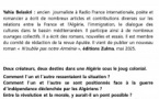 Conférence : « Albert Camus et Kateb Yacine dans l’Algérie coloniale » animée par Yahia Belaskri : ancien journaliste à Radio France internationale, poète et romancier - Salle Maistrale - Marignana