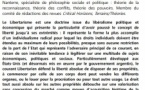 Conférence « Qu’est ce que la liberté selon le Libertarisme ? » animée par Christian Lazzeri - Salle Maistrale - Marignana