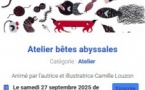 Atelier bêtes abyssales animé par l'autrice et illustratrice Camille Louzon - Médiathèque l'Animu - Portivechju