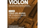 Cours collectifs de violon encadrés par Vanessa Cahuzac professeure au conservatoire de Corse Henri Tomasi - I spazii Josette Longchent - Aiacciu