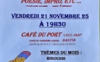 "Slam! ,Poésie et Impro", thème du mois : Bigoudis, paradoxe, passoire - Café du port - Bastia