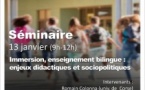 Séminaire Immersion et enseignement bilingue : enjeux didactiques et sociopolitiques - INSPE de Corse - Corti