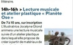 Festival Imaginà : Les rencontres bastiaises de l’imaginaire / Lecture musicale et atelier plastique "Planète Ose" avec l’illustratrice Jocelyne Glond  - Mediateca Centru Cità