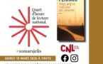 Quart d'heure de lecture national #10marsjelis proposé par Racines de Ciel : Lecture d'un extrait du livre "Très brève théorie de l’enfer" de Jérôme Ferrari par Joséphine Rouaud - En direct sur la page Facebook de Racines de ciel 