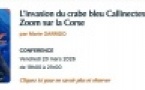 Conférence : "L’invasion du crabe bleu Callinectes sapidus en Méditerranée, zoom sur la Corse" - Café culturel "Tourner les pages" - Aiacciu