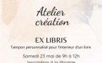Atelier création "Ex libris" (tampon personnalisé pour l'interieur d'un livre) animé par Paule Ordioni - Bartleby's book & coffee shop - Aiacciu