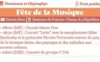Fête de la Musique / Concerts : Chorale Mezza Voce , “Lento” avec le saxophoniste Gilles Barikosky et le guitariste Nicolas Torracinta autour du jazz et le groupe U Triò - Bastion de France et Place de la République - Portivechju