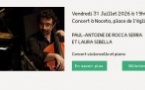 Concert violoncelle et piano en plein air avec Paul-Antoine de Rocca Serra et Laura Sibella proposé par Casell'arte - Place de l’église - Nuceta