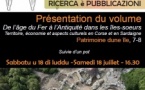 Présentation de l’ouvrage « De l’âge du Fer à l’Antiquité dans les iles-sœurs » - Musée de l'Alta Rocca - Livia