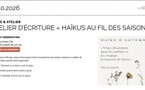 Atelier d’écriture "Haîkus au fil des saisons / Hiver "  avec Pascal Pozzo di Borgo - Mediateca Centru Cità - Bastia