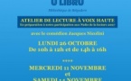 Atelier de lecture à voix haute avec le comédien Jacques Nicolini (préparation aux Nuits de la lecture) - Bibliothèque U Libru - Belgudè