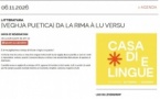 Litteratura : (Veghja puetica) Da la rima à lu versu – Casa di e Lingue - Bastia 