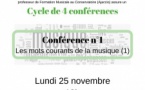 Conférence sur “les mots courants de la musique” organisée par le Conservatoire Henri Tomasi - Conservatoire de Bastia