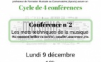 Conférence sur “les mots techniques de la musique” - Conservatoire Henri Tomasi / Salle Debussy - Bastia