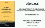 Rencontre / Dédicace - Le chant polyphonique corse par Catherine Herrgott - Librairie la Marge - Ajaccio