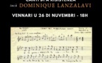 Cunfarenza : « Canti di a Risistenza » incù Dominique Lanzalavi - Centru D’Arti Pulifonica di Corsica - Sartè 