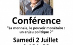 Conférence « La monnaie, le pouvoir monétaire : un enjeu politique ? » par Pierre DELANDRE, sociologue de la monnaie - Salle Maistrale - Marignana