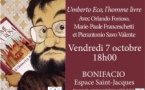 Conférence théâtralisée "Umberto Eco, l'homme livre" avec Orlando Forioso, Marie-Paule Franceschetti, Pierantonio Savo Valente - Espace Saint-Jacques - Bonifacio