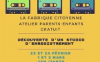 Atelier parents -enfants "Découverte d'un studio d'enregistrement" proposé par "La Fabrique Citoyenne" - L'Isula